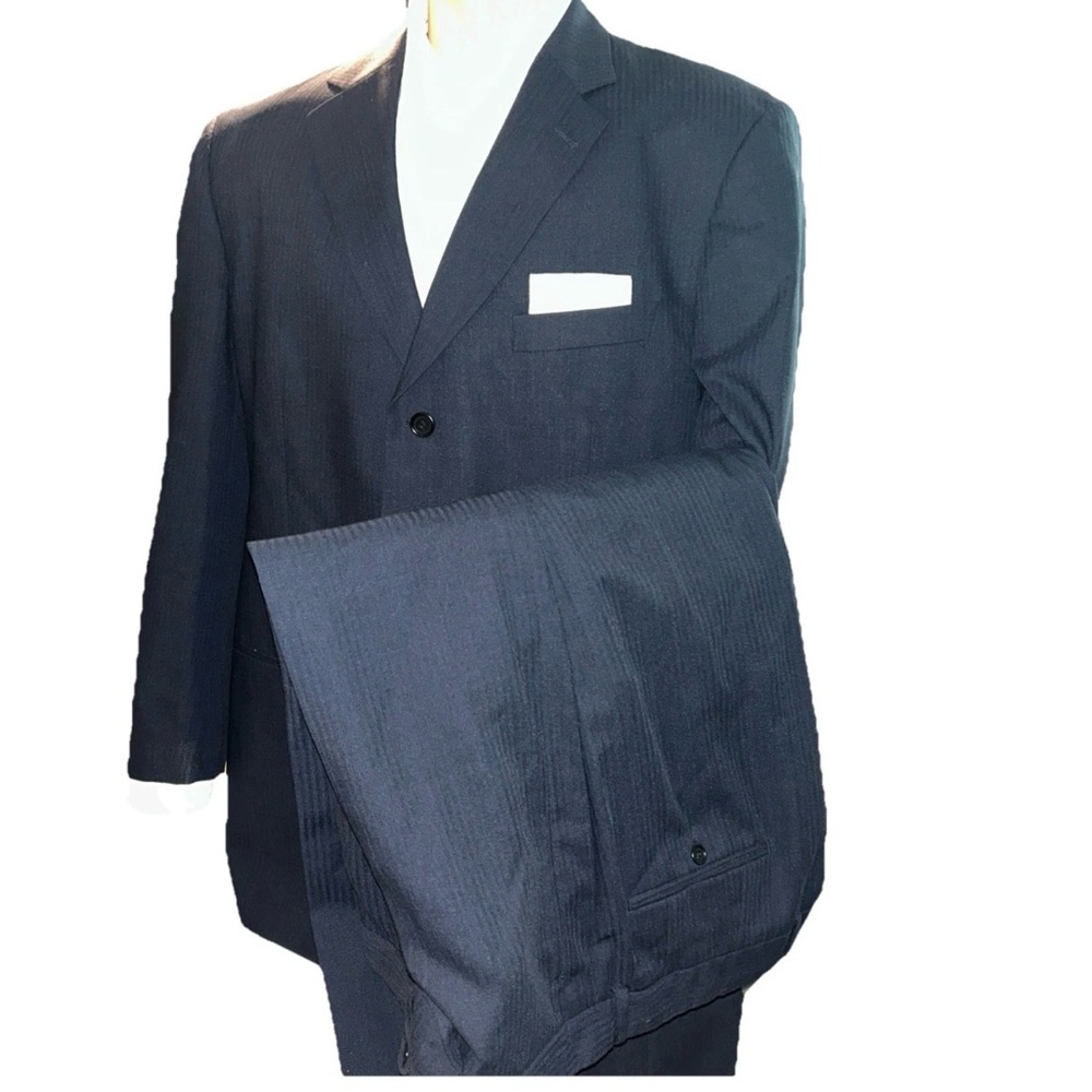 Hugo Boss 2 PC Suit Men 48 Long 40X31  Made In Germany Dark Blue